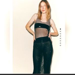 Zara Rhinestone Mesh Dress